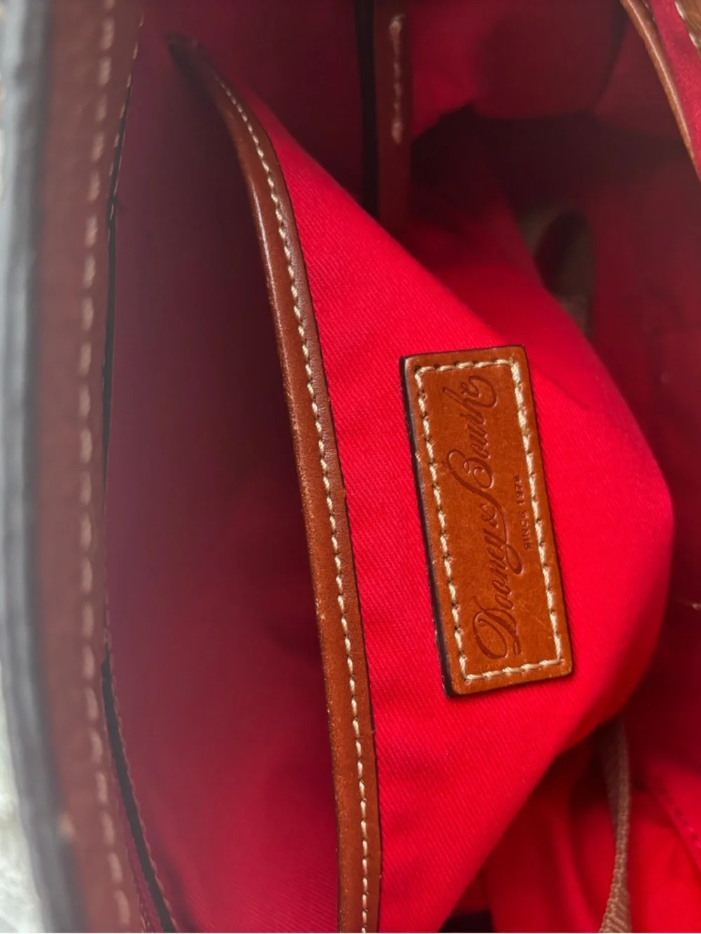Dooney & Bourke Brown Pebbled Leather Tote Bag Shoulder Handles